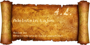 Adelstein Lajos névjegykártya